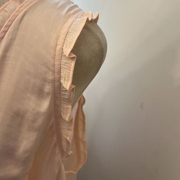LC Lauren Conrad pale pink ruffle V tank top Size XXL New - Picture 4 of 11